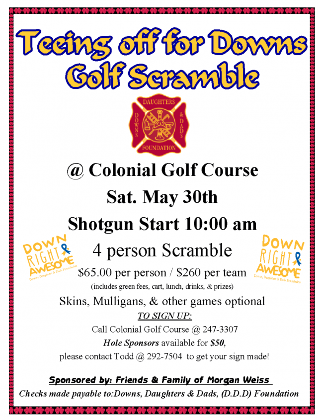 Dads, Daughters, Downs Golf Scramble