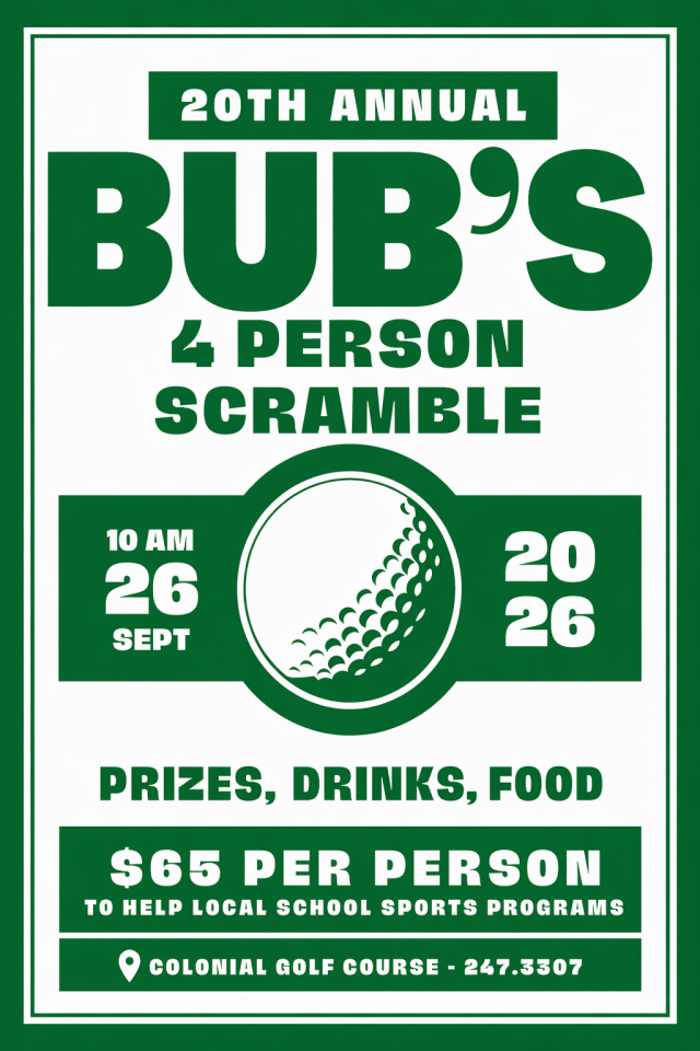 Bub's Sports Program Scramble